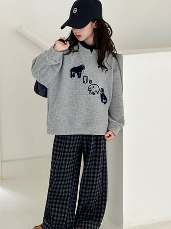 Set copii două piese: hanorac cu fleece și pantaloni în carouri, iarnă, mâneci lungi, material gros