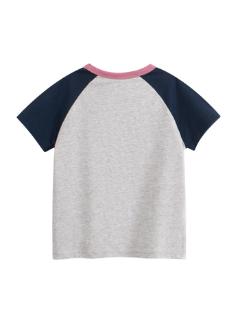 Dječje T-shirt za djevojčice - crtani print, kratki rukavi, okrugli ovratnik, 100% pamuk