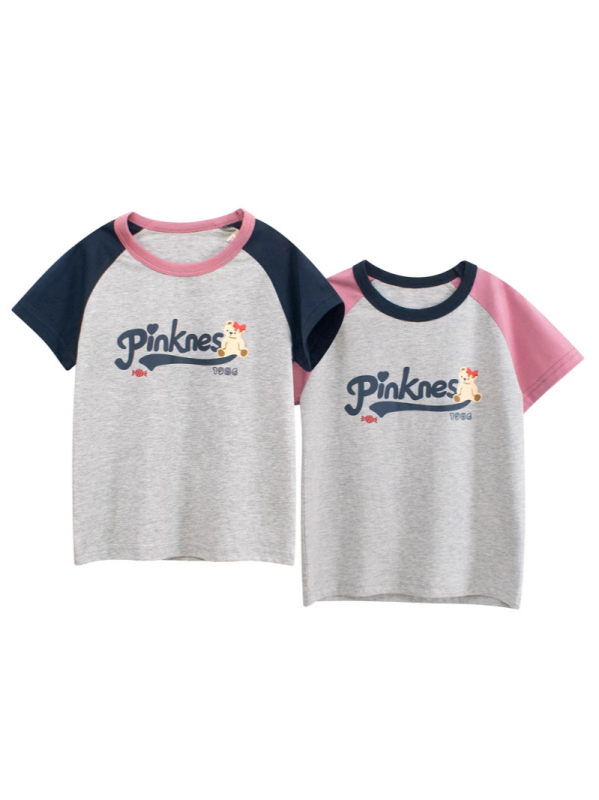 Dječje T-shirt za djevojčice - crtani print, kratki rukavi, okrugli ovratnik, 100% pamuk