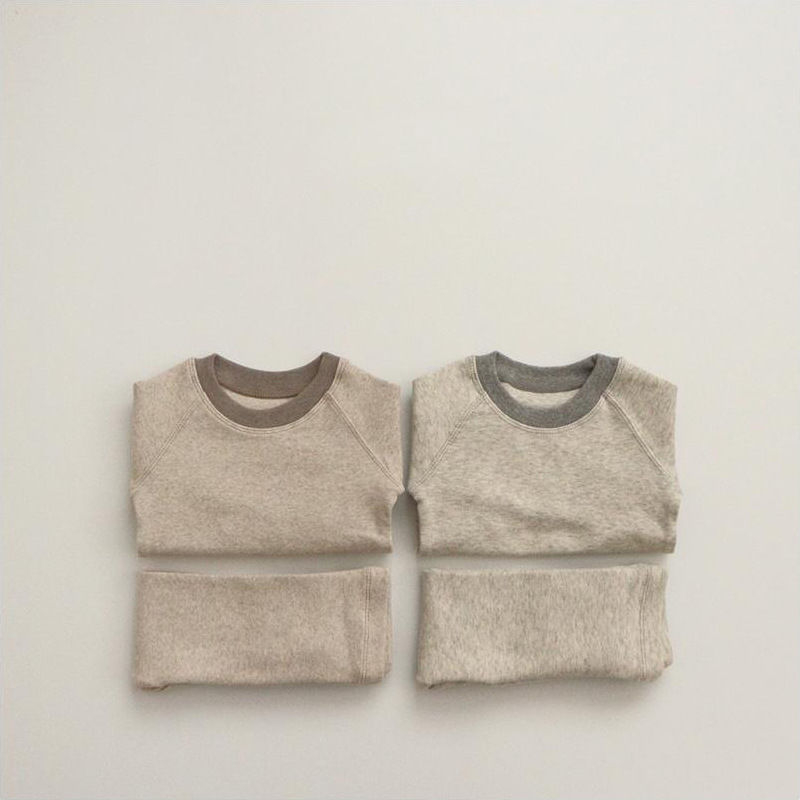 Dječji topli kućni komplet pidžama set, unisex, pamuk, bez kapulje, dugi rukavi, hlače, za novorođenčad 0–12 mjeseci