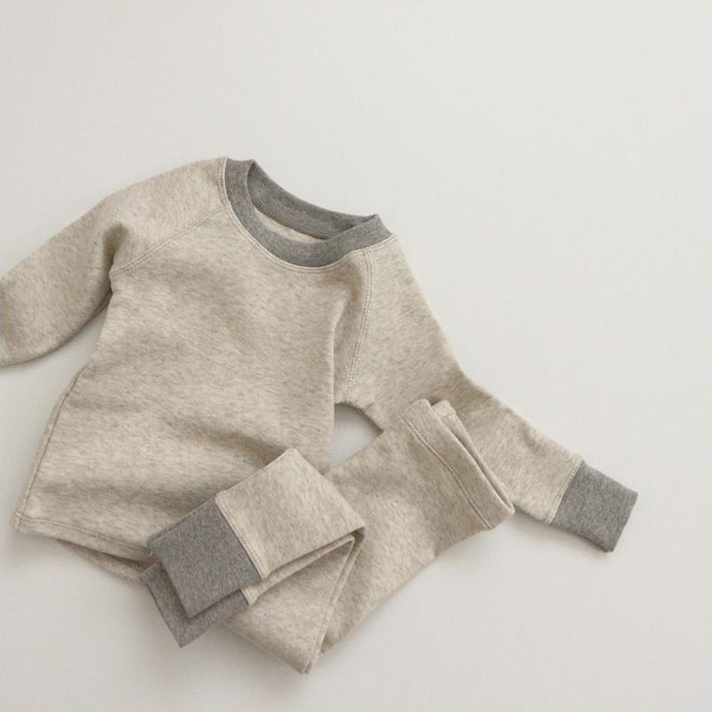 Dječji topli kućni komplet pidžama set, unisex, pamuk, bez kapulje, dugi rukavi, hlače, za novorođenčad 0–12 mjeseci