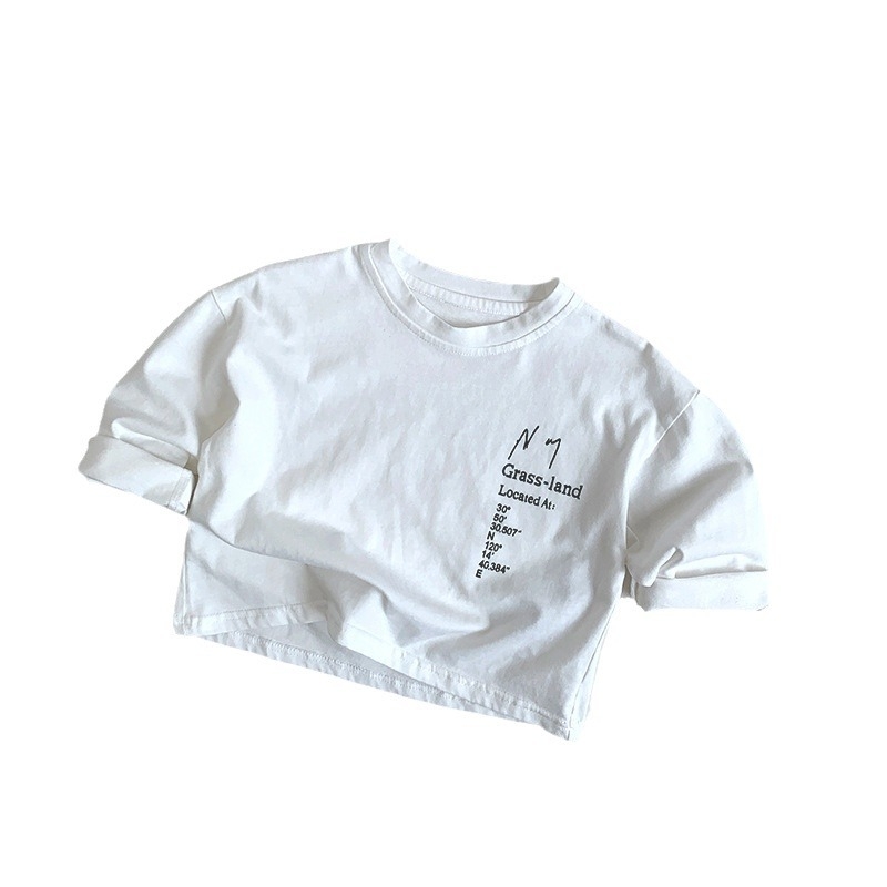Dječja majica s dugim rukavima, tiskom slova, 100% pamuk, mekana tkanina, unisex