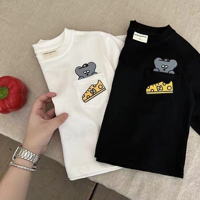 Dječja pamučna majica s dugim rukavima, unisex, korejskog stila, motiv crtnih slova, okrugli izrez, 100% pamuk, mekan materijal, za proljeće, jesen i zimu