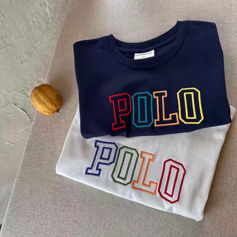 Dječji pamučni T-shirt kratkih rukava s izvezenim slovima, okrugli izrez, ljeto, za uzrast 1-8 godina