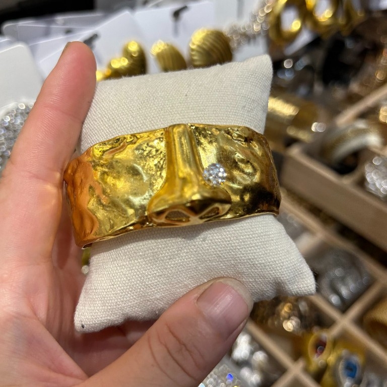 Brățară cu materiale mixte, electroplacare, stil de lux lejer, greutate 38 g, lansare toamnă 2025