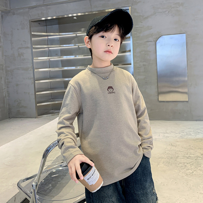 Tricou pentru copii, băieți, cu guler rotund, mâneci scurte, model dungat, absorbție a umezelii, material din bumbac