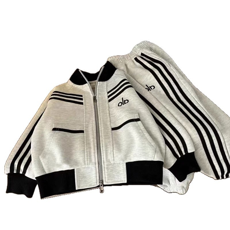 Set two-piece cu glugă pentru copii — imprimeu cu desene animate, mâneci lungi (bumbac 52%, pentru vârsta 3–8 ani, primăvară-toamnă)