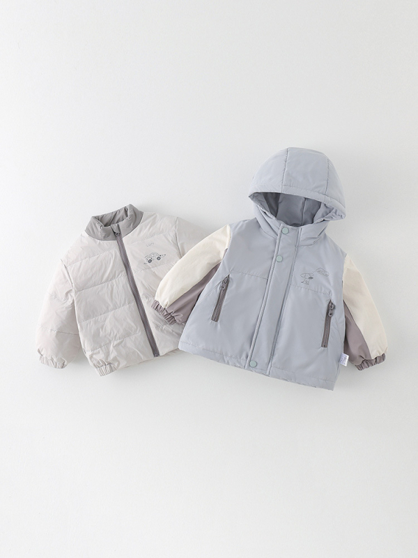 Geacă de iarnă 3 în 1 cu căptușeală detașabilă din puf, cu glugă, pentru copii 1–3 ani