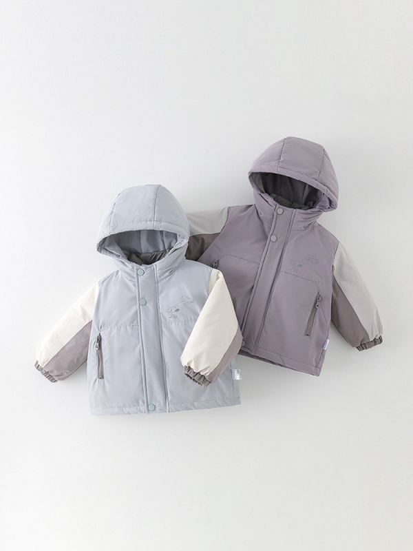 Geacă de iarnă 3 în 1 cu căptușeală detașabilă din puf, cu glugă, pentru copii 1–3 ani