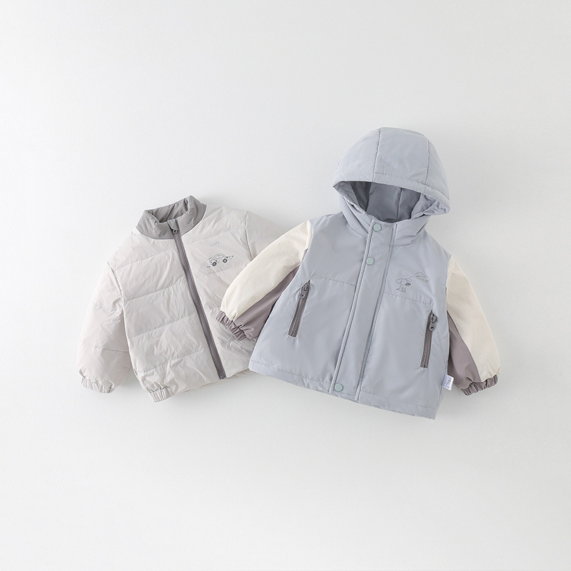 Geacă de iarnă 3 în 1 cu căptușeală detașabilă din puf, cu glugă, pentru copii 1–3 ani
