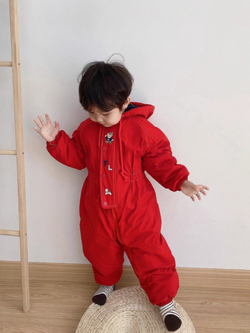 Costum ski pentru copii cu glugă, model animale/desene/avatar/litere, impermeabil 1000 mm, material poliester 100%, căptușală poliester, set dintr-o piesă, pentru iarnă, 3–4 ani