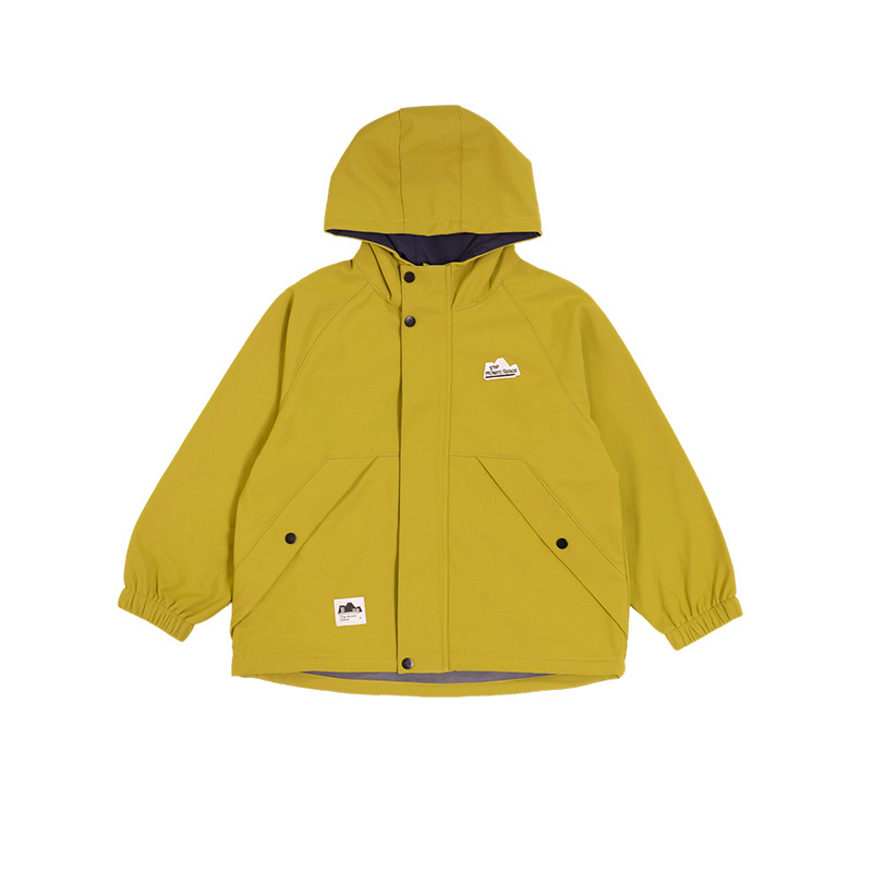 Geacă cu glugă pentru copii - băieți, toamna 2025, căptușeală fleece, exterior nylon, guler înalt, fermoar