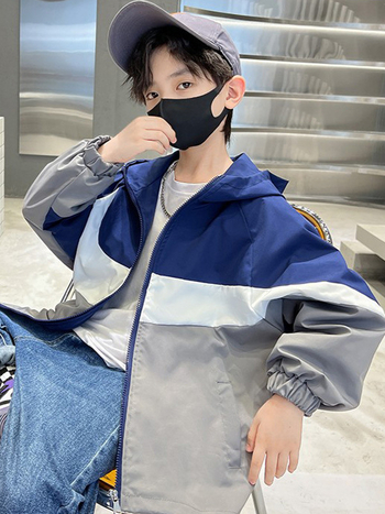 Geacă pentru copii cu glugă pentru băieți — toamna 2025, poliester Oxford ușor, fermoar, mâneci lungi