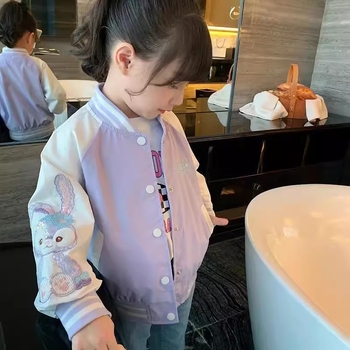 Palat pentru fete în stil coreean, cu imprimeu desen animat, guler rotund, nasturi pe un rând