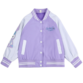 Palat pentru fete în stil coreean, cu imprimeu desen animat, guler rotund, nasturi pe un rând