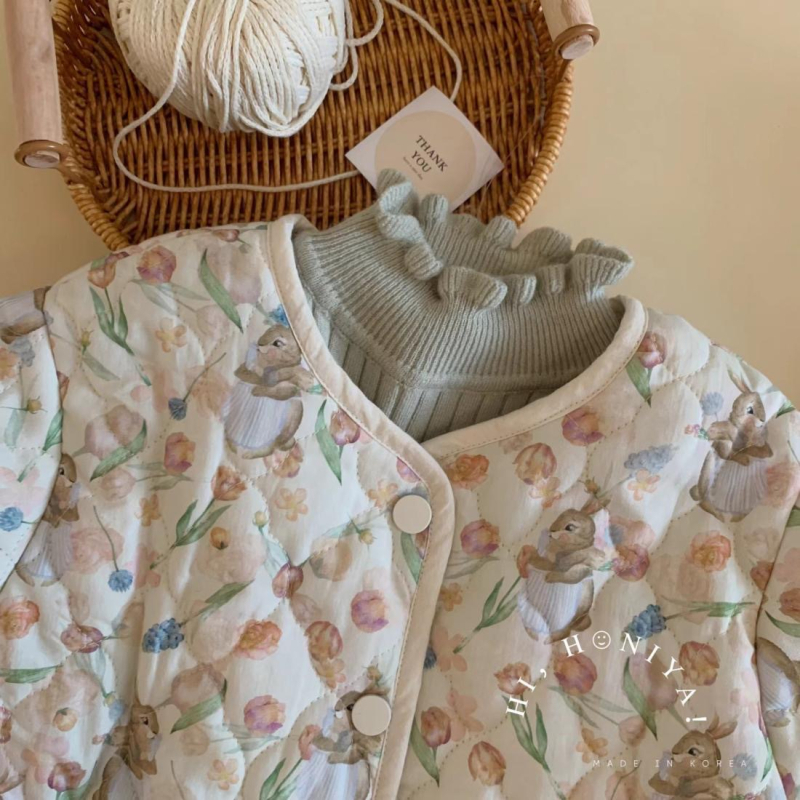 Palton pentru fete, căptușit cu fleece, în carouri, cu guler în V