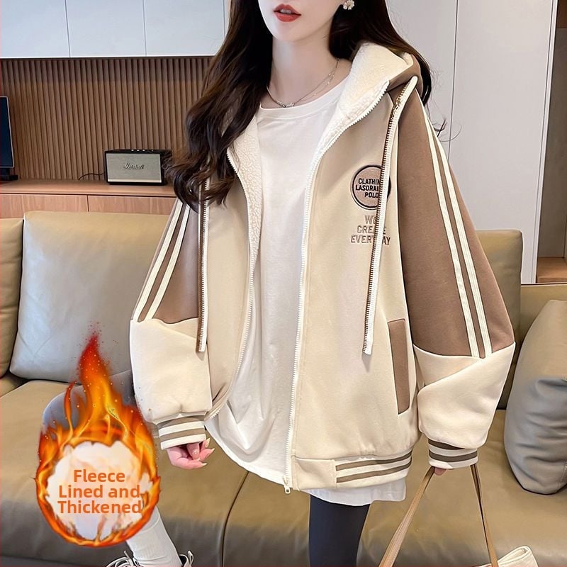 Geacă pentru copii cu glugă, iarnă, stil coreean, îngroșată, fermoar