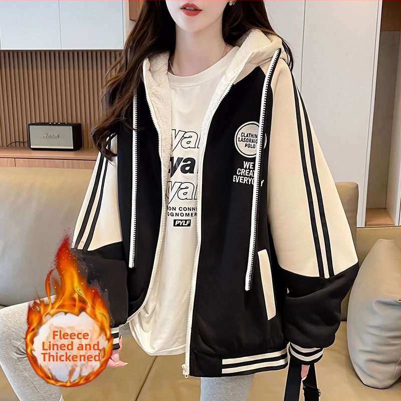 Geacă pentru copii cu glugă, iarnă, stil coreean, îngroșată, fermoar