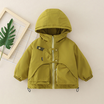 Jachetă pentru copii cu umplutură Shy Cat, cu glugă, rezistentă la vânt și apă până la 3000 mm, respirabilă 5000 mm, exterior poliester cu căptușeală din bumbac, pentru copii 3–8 ani