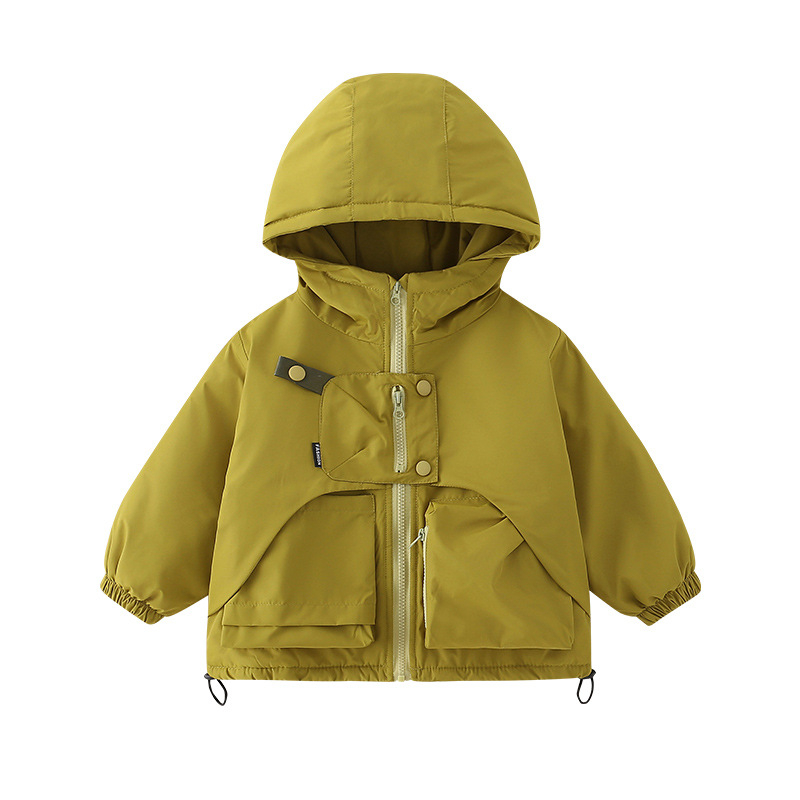 Jachetă pentru copii cu umplutură Shy Cat, cu glugă, rezistentă la vânt și apă până la 3000 mm, respirabilă 5000 mm, exterior poliester cu căptușeală din bumbac, pentru copii 3–8 ani