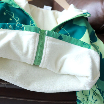 Jachetă de iarnă pentru copii din velur de bumbac, strat dublu, căptușeală din bumbac, închidere cu nasturi ascunți, lungime medie