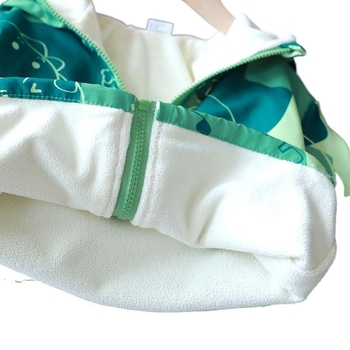 Jachetă de iarnă pentru copii din velur de bumbac, strat dublu, căptușeală din bumbac, închidere cu nasturi ascunți, lungime medie