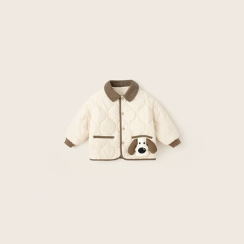 Jachetă din bumbac pentru băieți, cu glugă, finisaj periat, 80–90% bumbac, guler dublu, culoare solidă