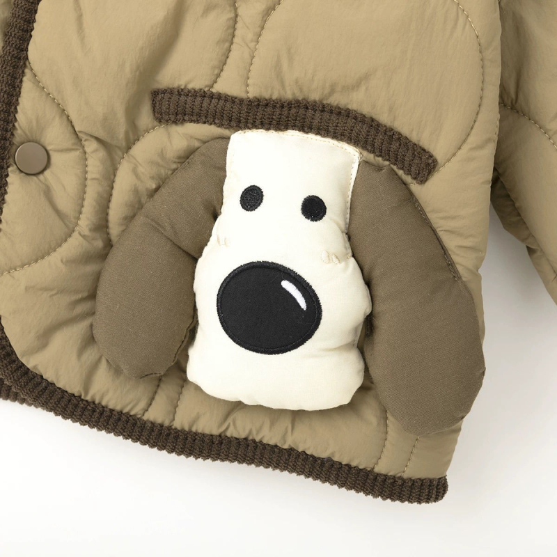 Jachetă din bumbac pentru băieți, cu glugă, finisaj periat, 80–90% bumbac, guler dublu, culoare solidă