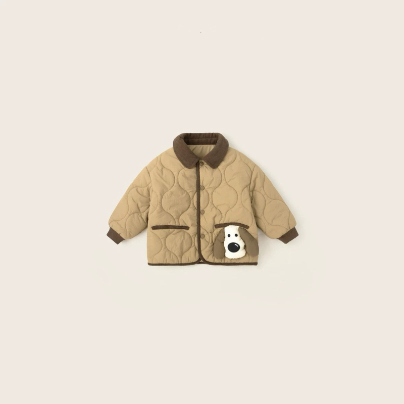 Jachetă din bumbac pentru băieți, cu glugă, finisaj periat, 80–90% bumbac, guler dublu, culoare solidă