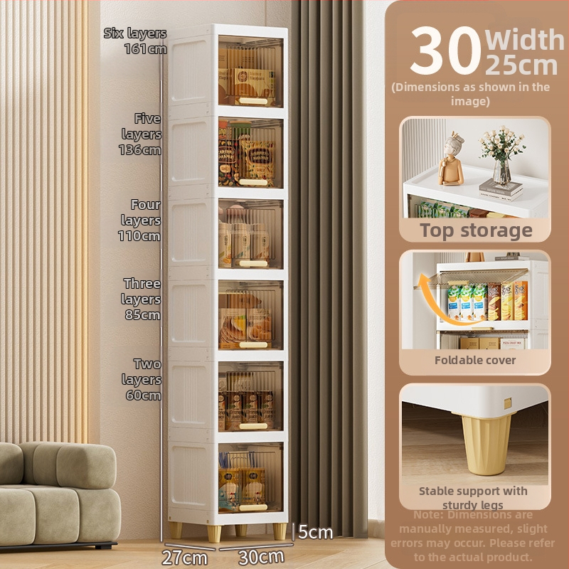 Piecu līmeņu uzglabāšanas skapis, 35-55 sērijas modelis, PP materiāls, brīvi stāvošs dizains, moderns minimālisma stils