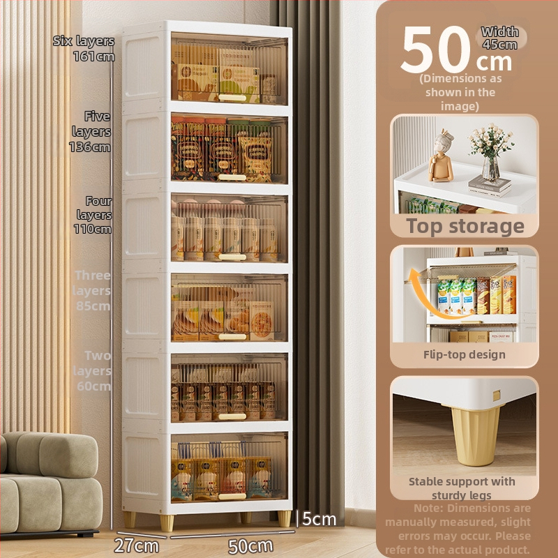 Piecu līmeņu uzglabāšanas skapis, 35-55 sērijas modelis, PP materiāls, brīvi stāvošs dizains, moderns minimālisma stils