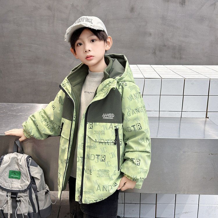 Geacă pentru băieți, 3‑în‑1, căptușită, cu căptușeală detașabilă, pentru iarnă și toamnă, UV rezistent, rezistent la vânt, fibră de acetat, potrivită pentru drumeții și camping