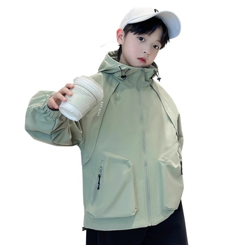 Geacă de toamnă pentru copii, stil coreean, cu glugă, fermoar, guler înalt, pentru copii peste 8 ani
