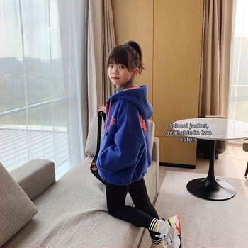 Jachetă din fleece pentru copii cu fermoar, căptușeală din poliester, model desen animat, iarnă groasă, 3–8 ani