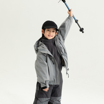 Jachetă de iarnă pentru copii, impermeabilă și rezistentă la vânt, material principal: nylon 93% / poliester 7%, căptușeală poliester, grosime accentuată, pentru vârsta 3-8 ani, fermoar, glugă ne detașabilă