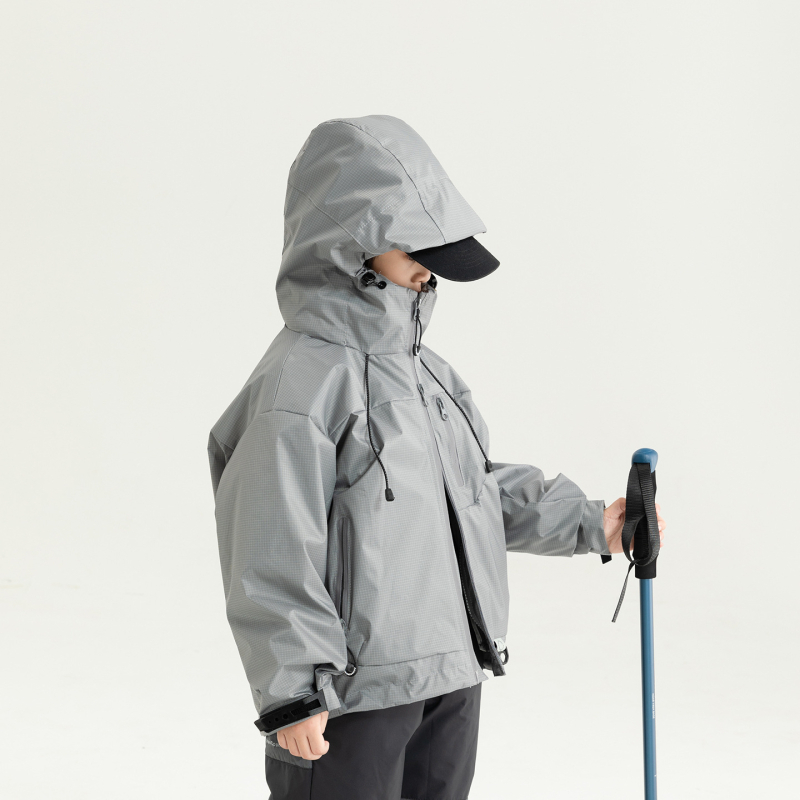 Jachetă de iarnă pentru copii, impermeabilă și rezistentă la vânt, material principal: nylon 93% / poliester 7%, căptușeală poliester, grosime accentuată, pentru vârsta 3-8 ani, fermoar, glugă ne detașabilă