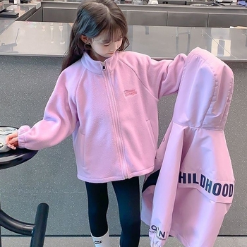 Geacă 3-in-1 pentru fete, toamnă/iarnă, cu glugă, groasă, pentru nou-născuți