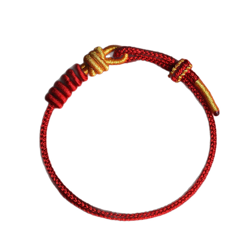 Brățară cu cristale pentru anul zodiacal cu șnur - lucrată manual, stil etnic, unisex, origine Lianyungang, primăvara 2025