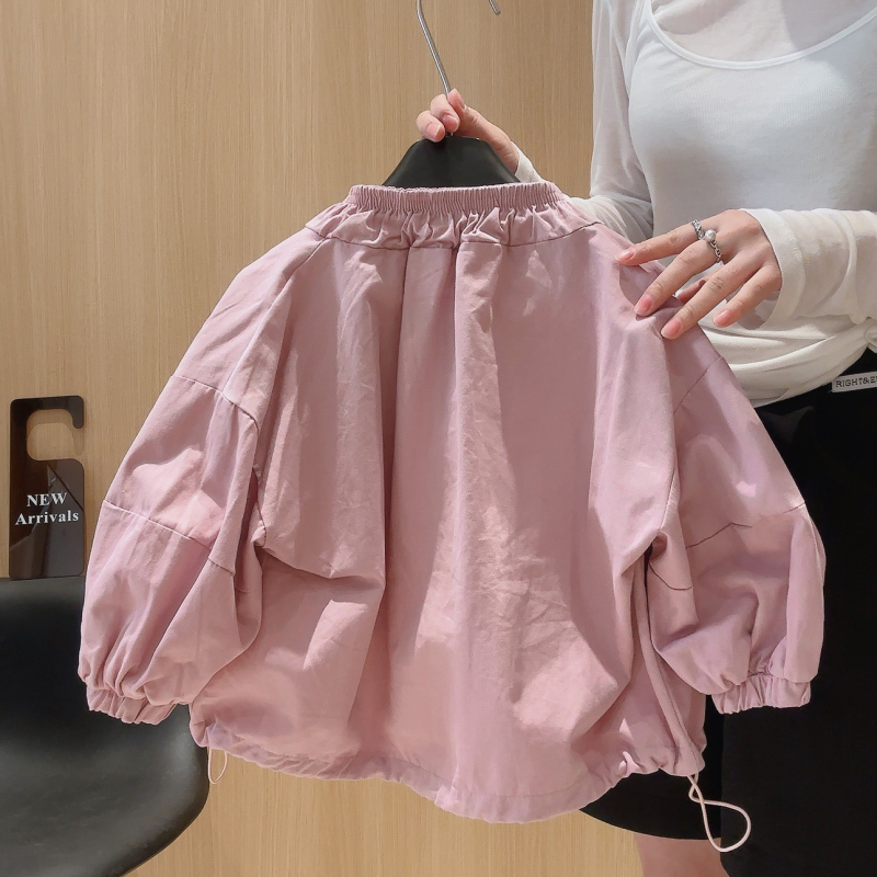 Jachetă pentru fetițe în stil coreean, scurtă din bumbac, mâneci lungi, guler rever