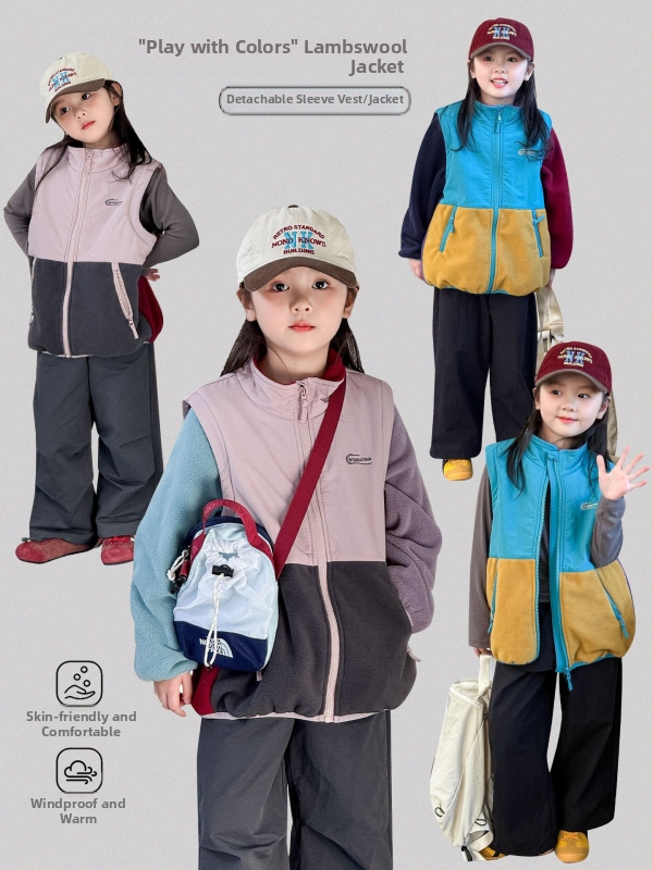 Geacă de toamnă pentru fete, cu guler înalt, închidere prin fermoar, mâneci lungi, 80% bumbac, pentru copii 3-8 ani