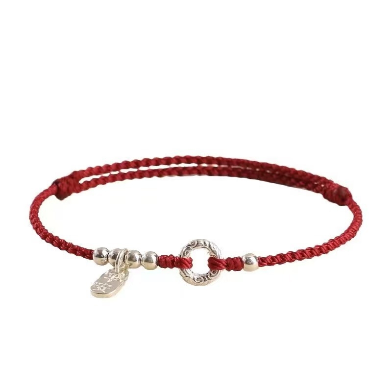 Unisex narukvica od srebra 925 Peace Buckle, ručno pleteni, novi kineski stil