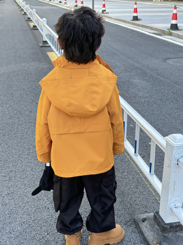 Jachetă de copii 3-în-1 cu glugă, impermeabilă, rezistentă la vânt, cu căptușeală detașabilă