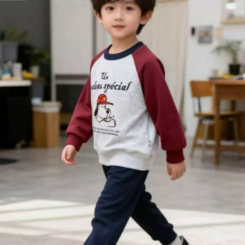Dječja fleks mikina s raglan rukavima, unisex, jesen-zima, mješavina pamuka i poliestera, mekana tkanina, uzorak životinje/slova