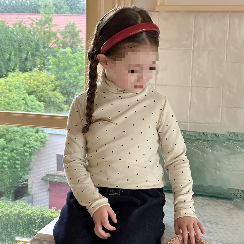 Dječji pamučni gornji sloj s visokim ovratnikom za zimu – debeli topli bazni top, 80% pamuka, model 0224A054
