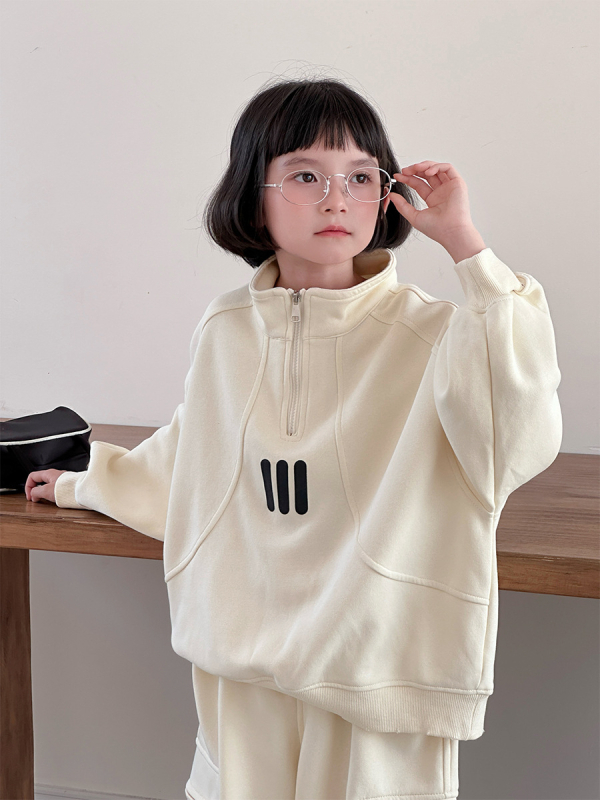 Dječji dvodijelni ležerni pleteni komplet, gornji dio s hlačama, mekani pamucni pleteni materijal, unisex