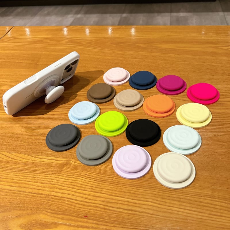 Tālruņa turētājs ar viļņu raksta disku dizainu, 360° griešanās, magnētiska piesaide visiem tālruņiem, silikona gaisa spilvens, konstrukcija no akrila + TPU + magnēts