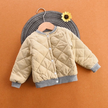 Dječja pamučna jakna s kapuljačom, debela tkanina, pamuk podstava, jednofarbna