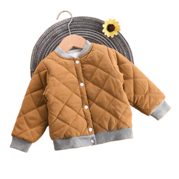 Dječja pamučna jakna s kapuljačom, debela tkanina, pamuk podstava, jednofarbna