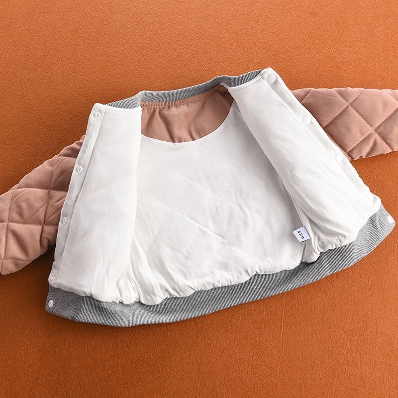 Dječja pamučna jakna s kapuljačom, debela tkanina, pamuk podstava, jednofarbna