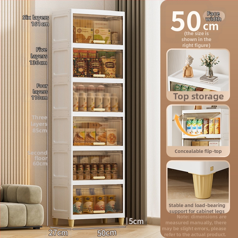 Piecu kārtu PP uzglabāšanas skapis — atsevišķi stāvošs, mūsdienīgs minimālisma stils, sērija 35-55, piemērots apaviem, somām, rotaļlietām, kabeļiem